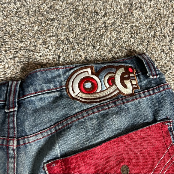 Vintage Coogi Jeans Men 42X33 Blue Y2K Baggy Embroidered Wide Leg Skater Grunge - Picture 3 of 12